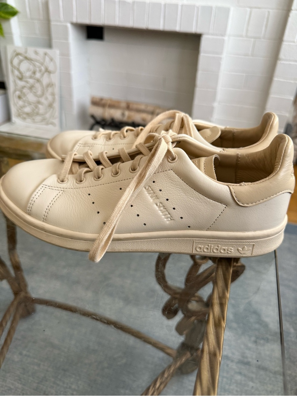 Unisex adidas Stan Smith Cream Leather Tennis-Inspired Sneakers